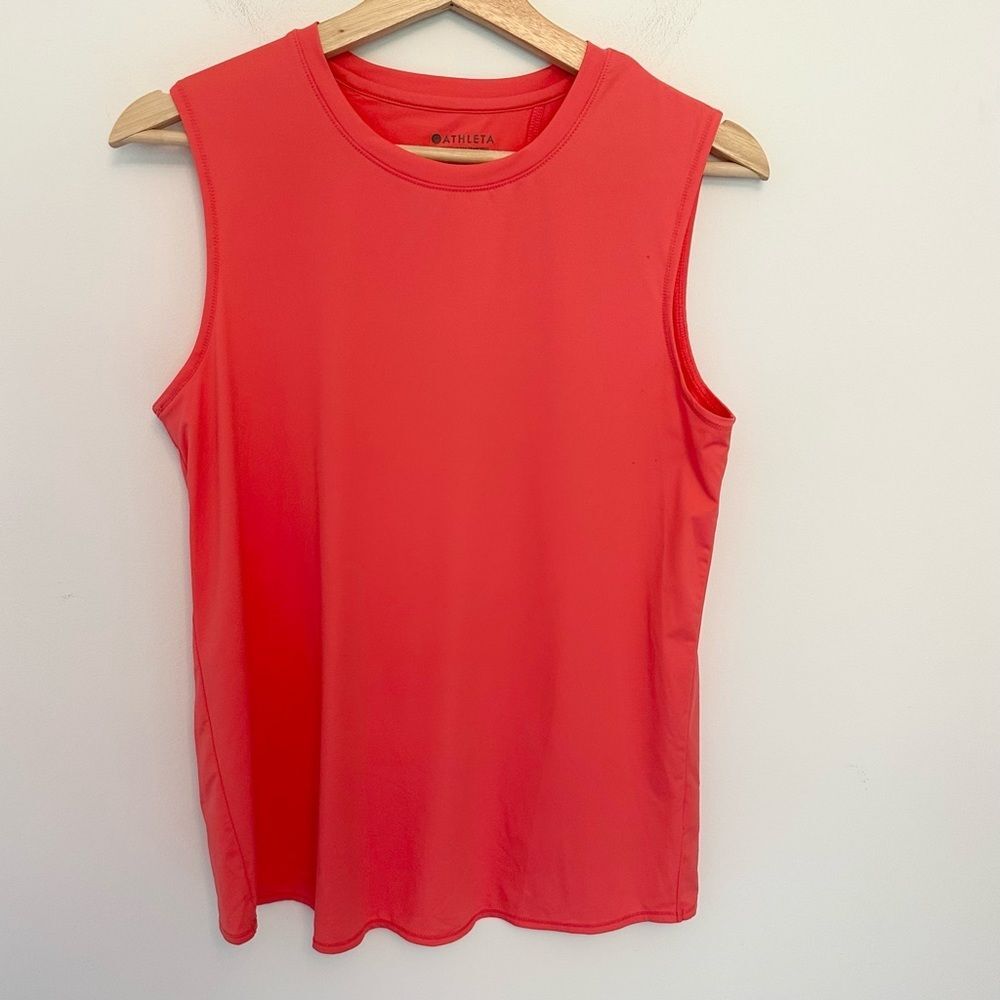 Athleta tank top orange with layered back size small